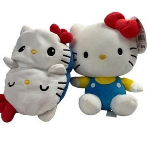 Sanrio Hello Kitty Plush Set Kids Small Blue White Good Pre-Owned 2023 7" 2pc